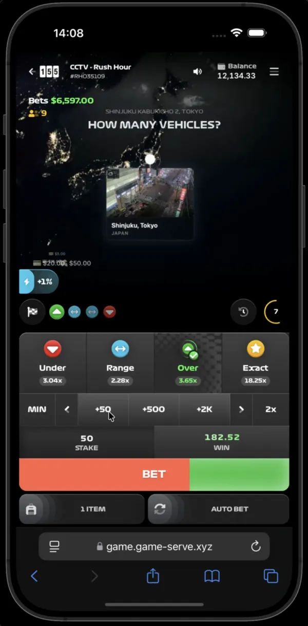 Rush Hour gameplay showing an active city intersection tracked by AI